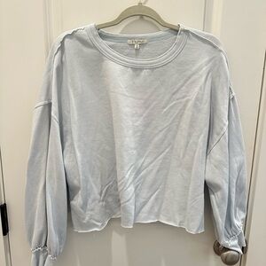 Z Supply Light Blue Cropped Sweatshirt